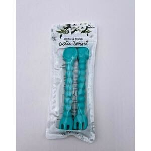 Ryan & Rose Baby Spoon and Fork [2 Pack] (Teal). NEW